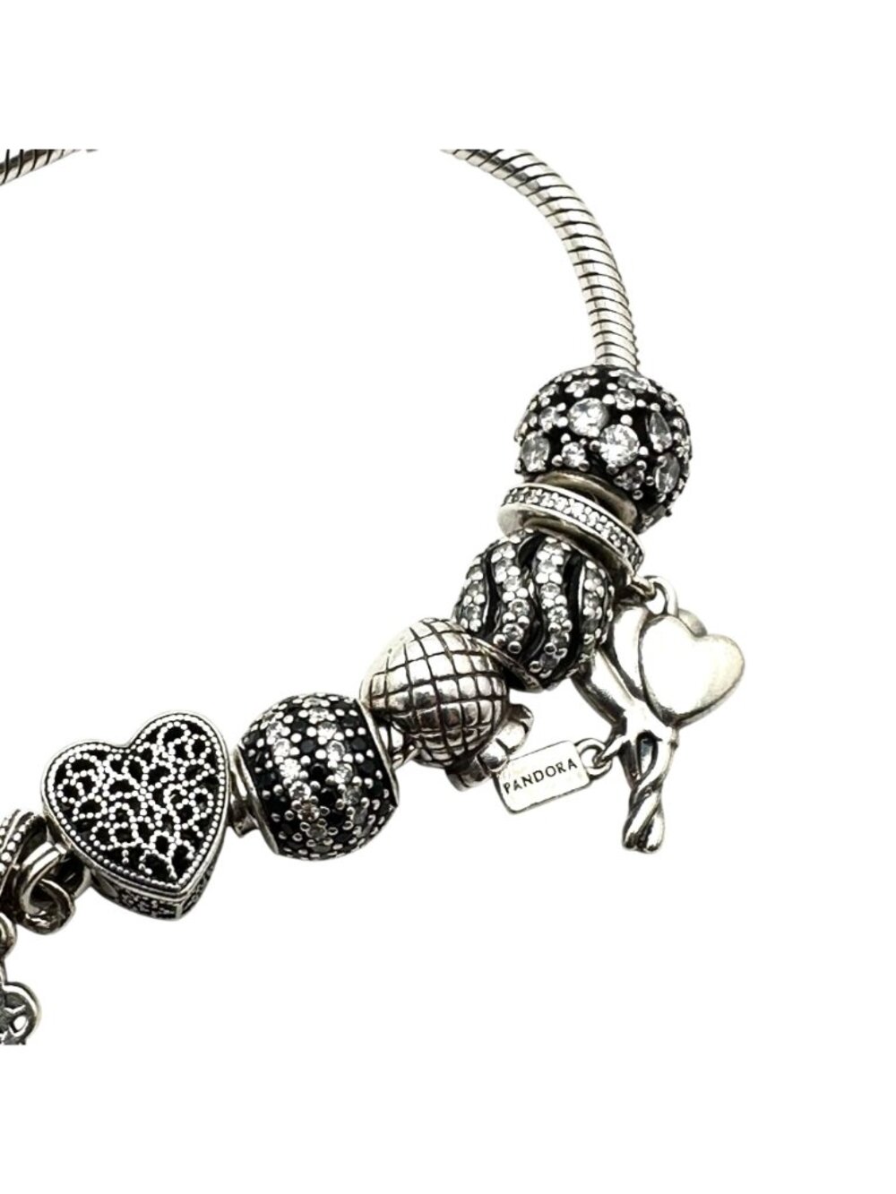 Pandora Sterling Silver Charm Bracelet 7" Loaded with Charms 37 Grams And Pouche - Picture 2 of 11